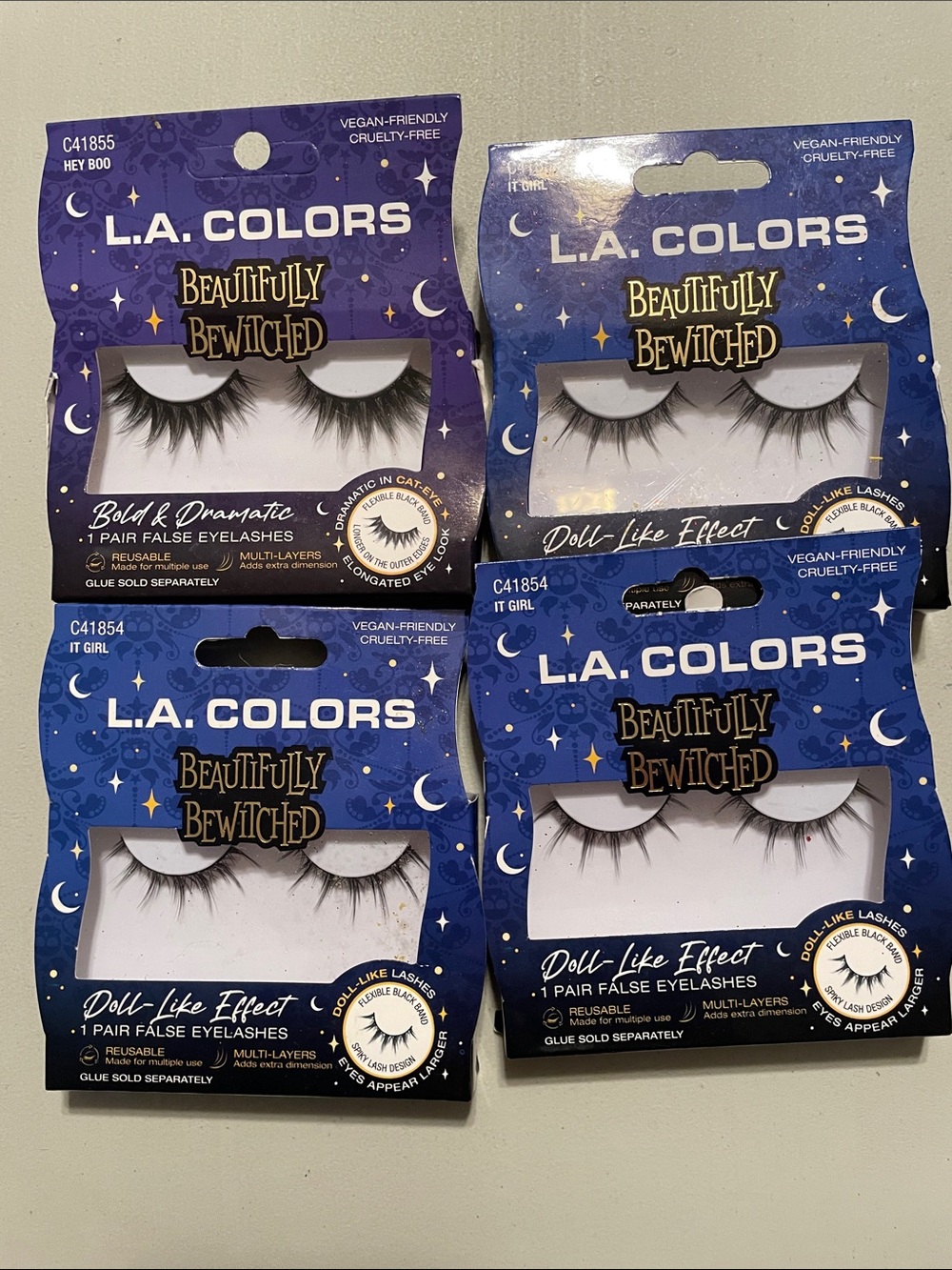 Beautifully Bewitched 4 pair Eyelashes Hey Boo &  it Girl  New